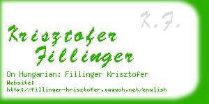 krisztofer fillinger business card